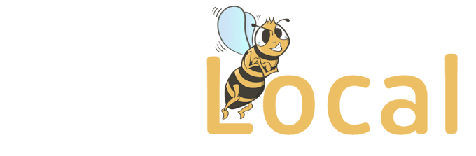 bee local logo white